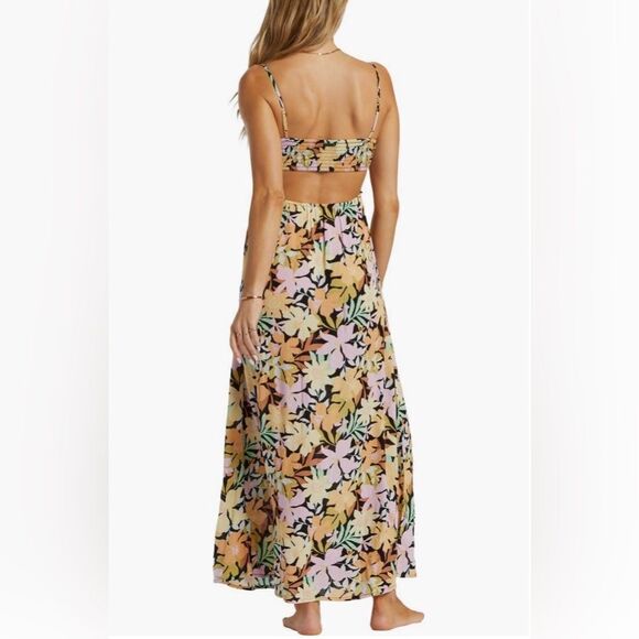 Billabong NWT True Desire Floral Cutout Maxi Dress M - Picture 2 of 8